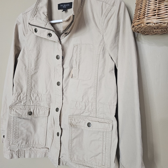 Talbots Petite Utility Jacket – Size PS (4P–6P) – Khaki Lightweight Casual Outer - Picture 3 of 6